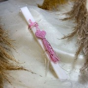 Λαμπάδα αρωματική μακραμέ ροζ καρδιά