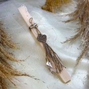 Λαμπάδα αρωματική μακραμέ γκρι καρδιά