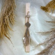 Λαμπάδα αρωματική μακραμέ γκρι καρδιά