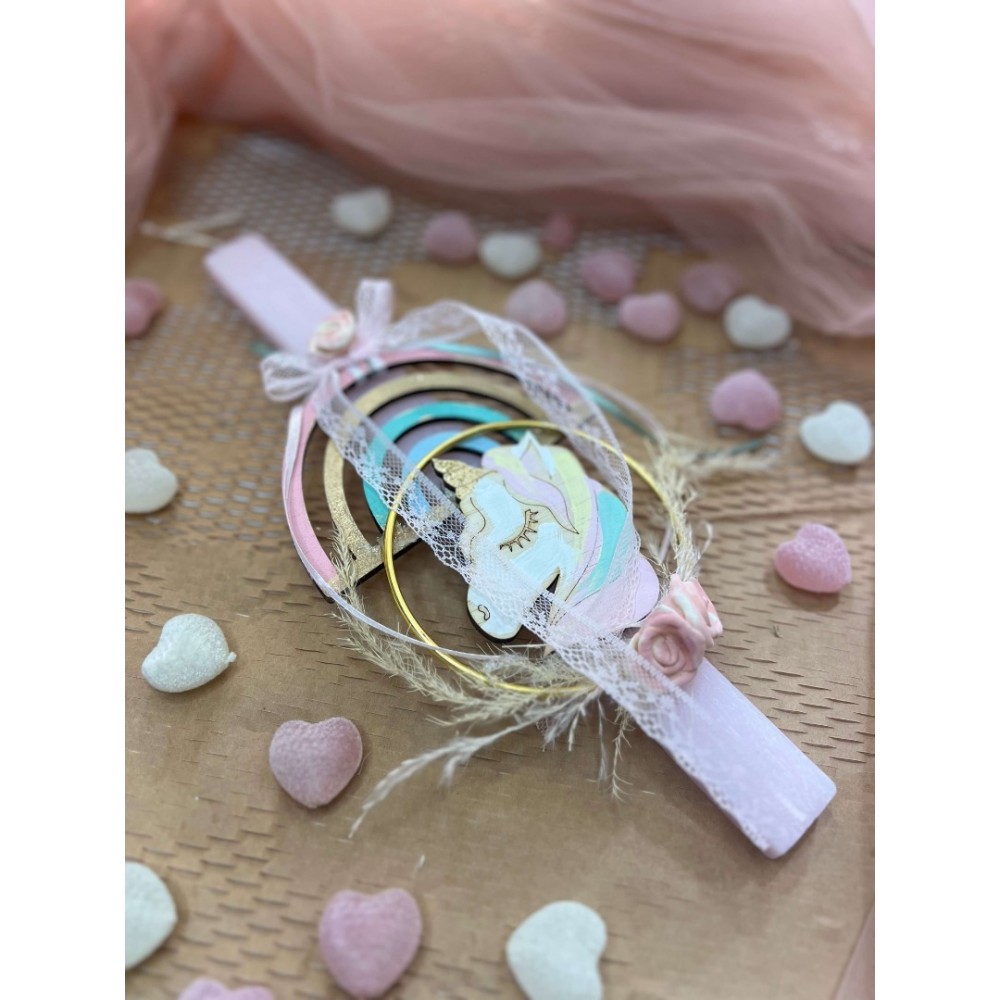 Λαμπάδα αρωματική ροζ Μονόκερος ουράνιο τόξο