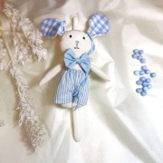 Λαμπάδα αρωματική πάνινο λαγουδάκι γαλάζιο