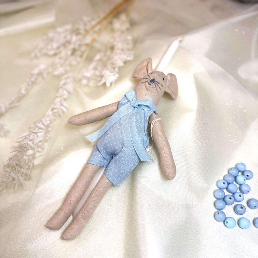 Λαμπάδα αρωματική πάνινο ποντικάκι γαλάζιο