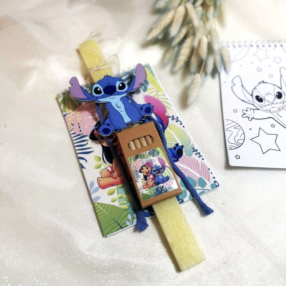 Λαμπάδα αρωματική μπλοκ ζωγραφικής Stitch