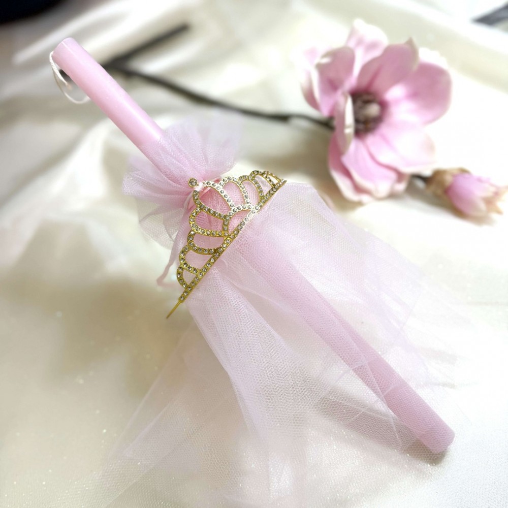 Λαμπάδα αρωματική ροζ τιάρα