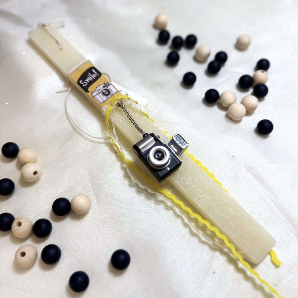 Λαμπάδα αρωματική μπρελόκ φωτογραφική μηχανή μαύρη μικρή