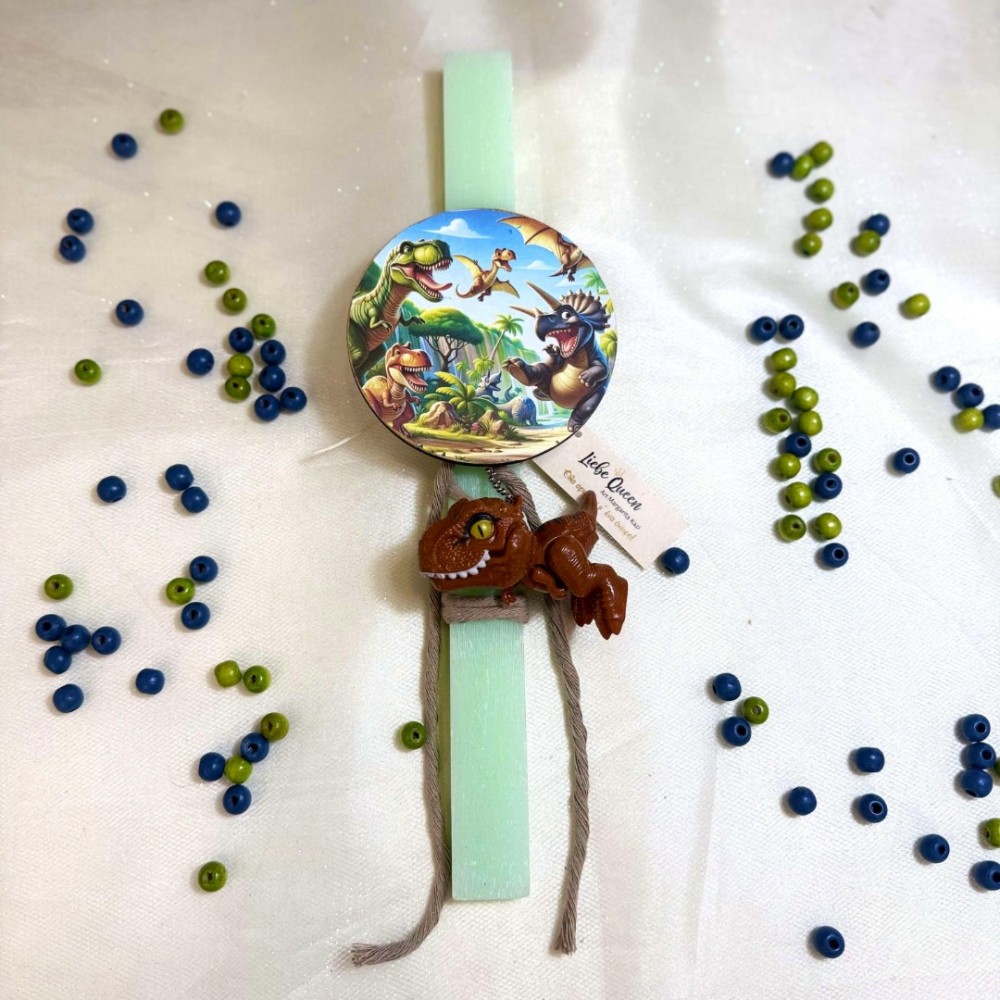 Λαμπάδα πράσινη αρωματική τερακότα δεινόσαυρος