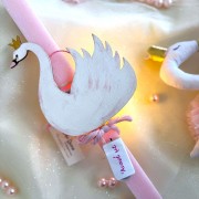 Λαμπάδα αρωματική ξύλινος φωτιζόμενος κύκνος