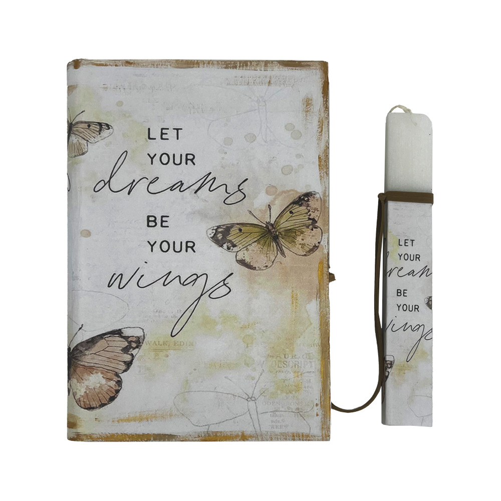 Λαμπάδα "Dreams" σετ με χειροποίητο βιβλίο - κουτί