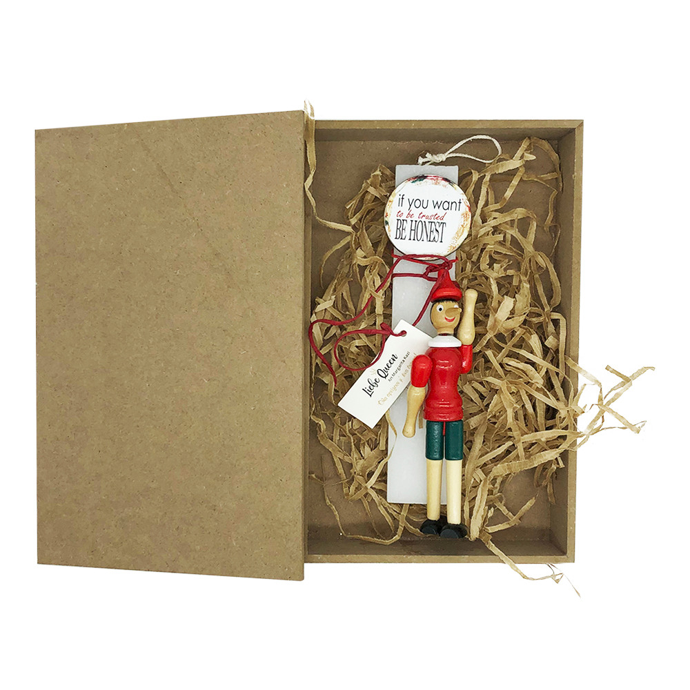 Λαμπάδα Πινόκιο σετ με χειροποίητο βιβλίο - κουτί