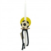 Λαμπάδα με φωτιζόμενο διακοσμητικό μπάλα ποδοσφαίρου κίτρινη
