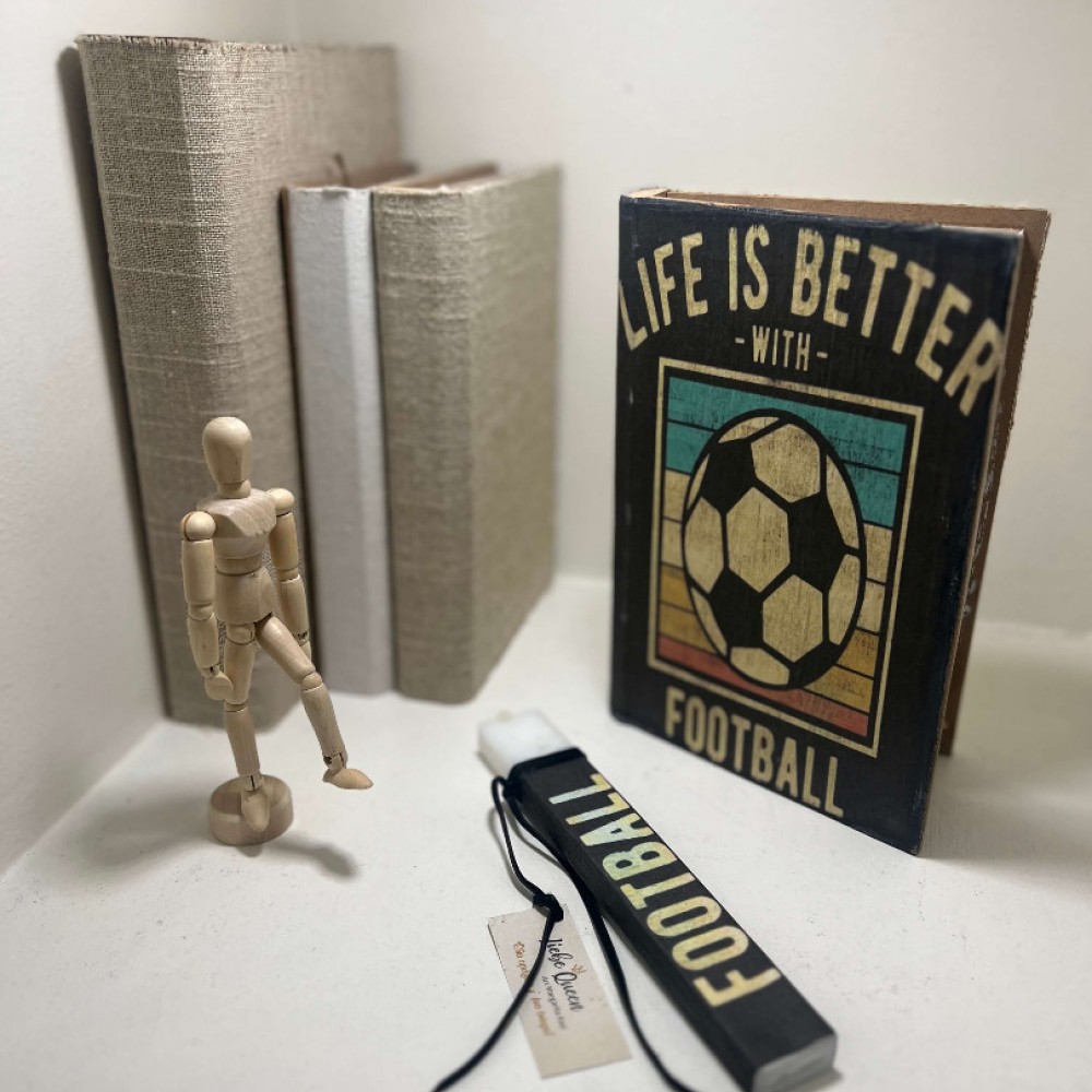 Λαμπάδα Ποδόσφαιρο σετ με χειροποίητο βιβλίο - κουτί