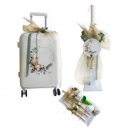 Σετ Βάπτισης για Κορίτσι Στεφάνι με αρκούδι και pampas