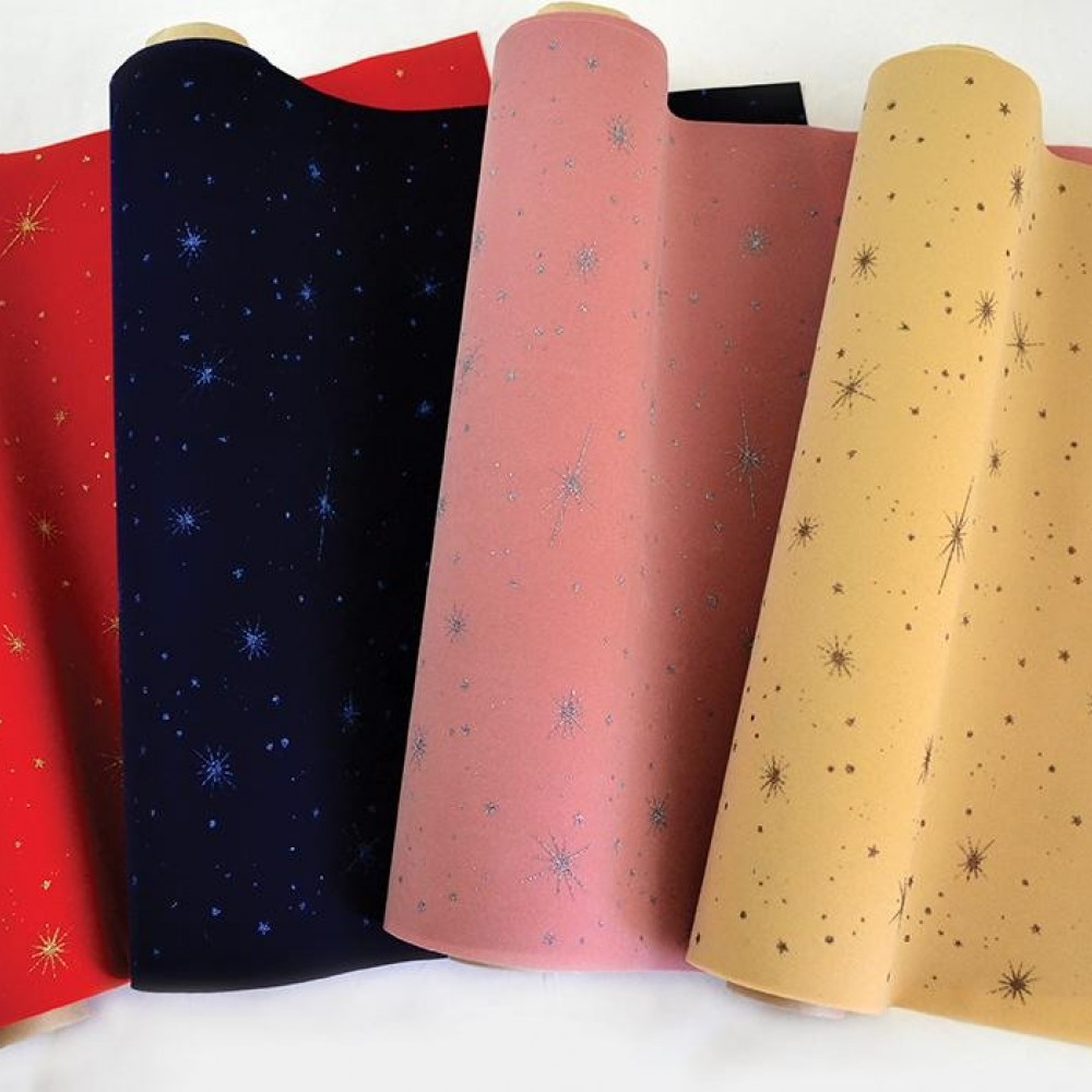 Ύφασμα βελούδο γλίτερ COSMOS μπλε 48 cm X 3 m