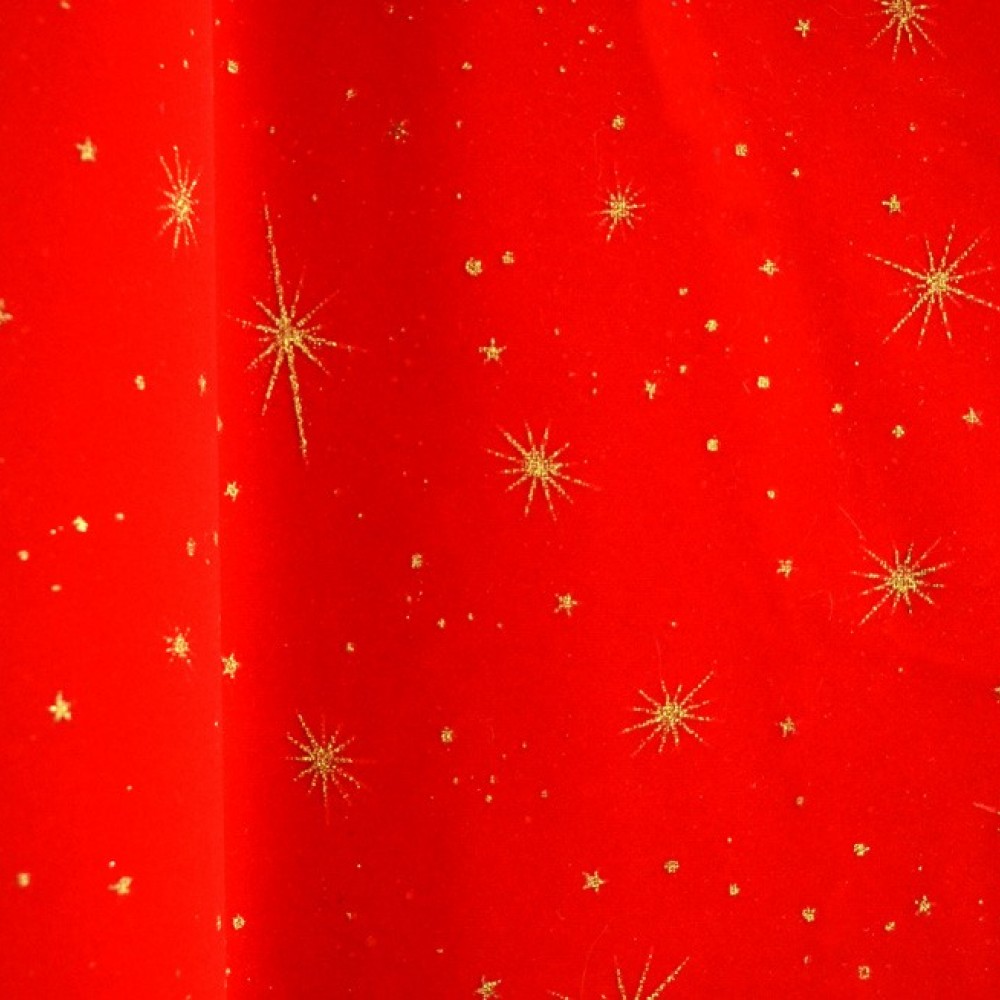 Ύφασμα βελούδο γλίτερ COSMOS κόκκινο 48 cm X 3 m