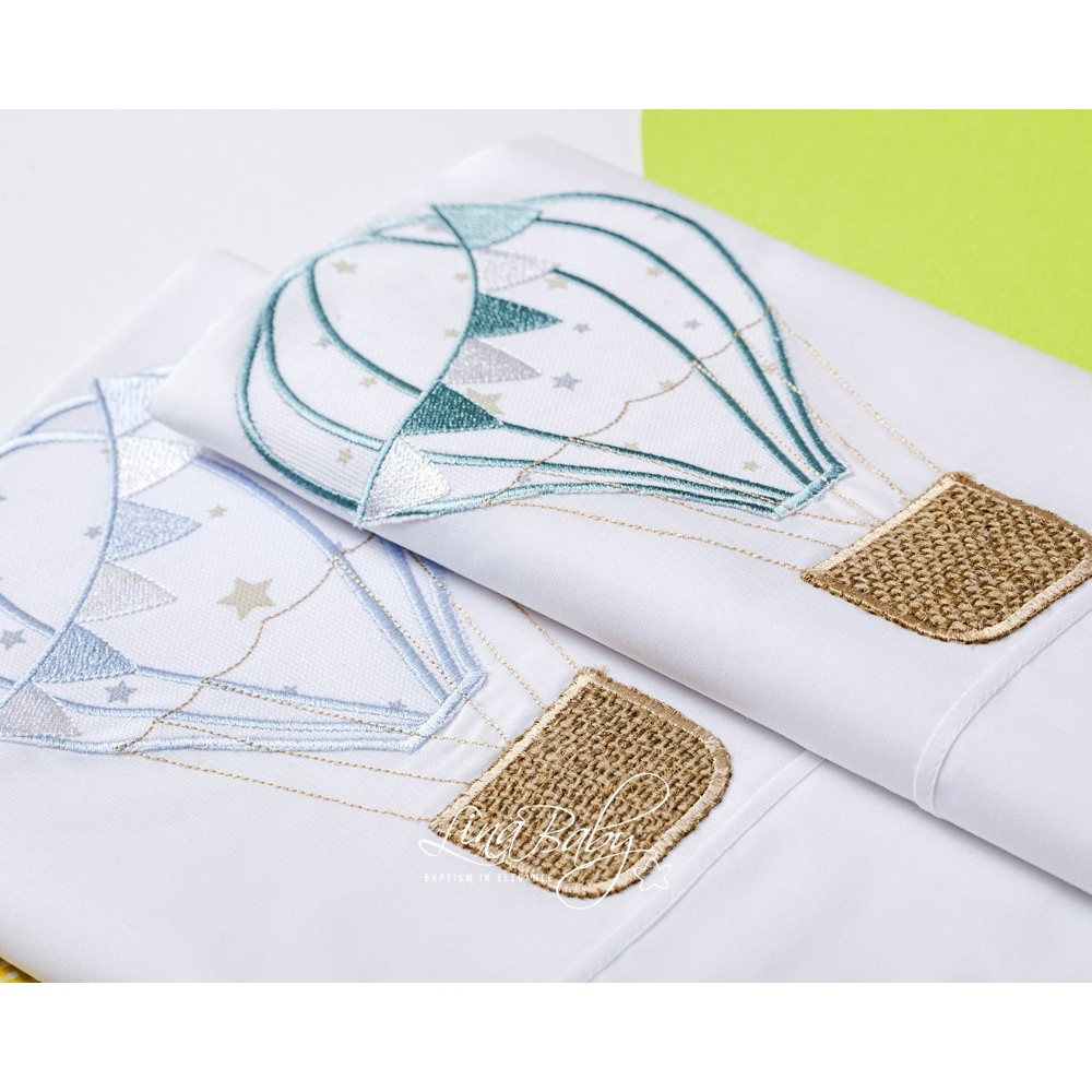 Λαδόπανο Σετ Αερόστατο|Air Baloon - Lina Baby 1380-1 λευκό-σιέλ