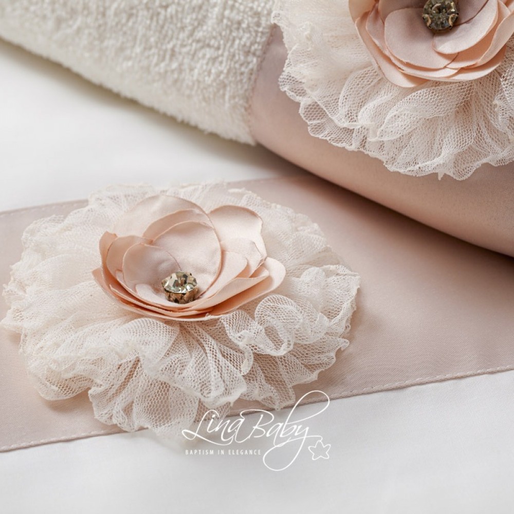 Λαδόπανο Σετ Πάβλοβα|Pavlova - Lina Baby 1538-3 ιβουάρ-ροζ