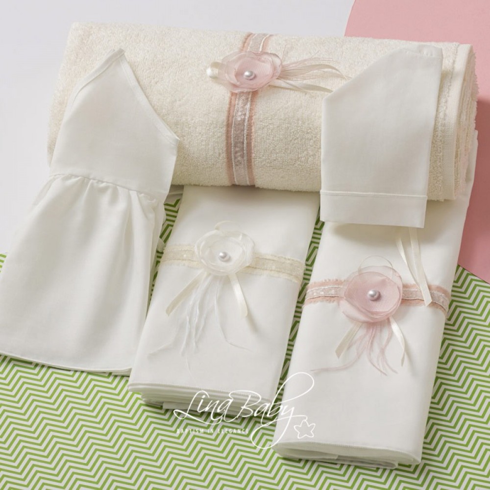 Λαδόπανο Σετ Έρικα|Erica - Lina Baby 1567-2 ιβουάρ-ροζ