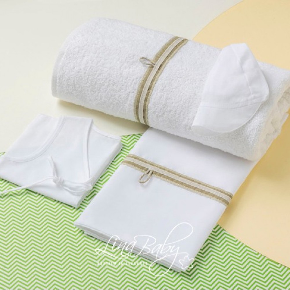 Λαδόπανο Σετ Ολίβιος | Olivios - Lina Baby 1581-1 λευκό