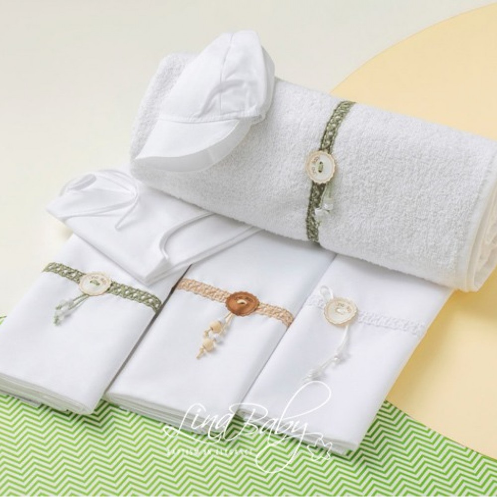 Λαδόπανο Σετ Μπεν | Ben - Lina Baby 1582-1 λευκό