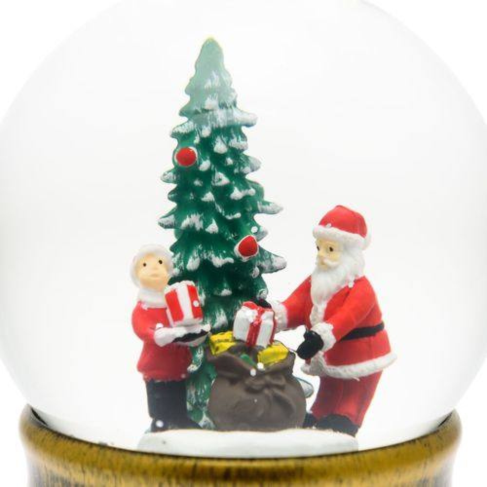 Χριστουγεννιάτικο φωτιζόμενο LED διακοσμητικό μπρονζέ γυάλινη σφαίρα 13 διαμ. x 17 ύψος