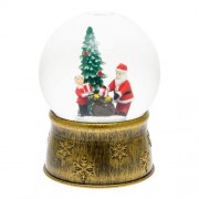 Χριστουγεννιάτικο φωτιζόμενο LED διακοσμητικό μπρονζέ γυάλινη σφαίρα 13 διαμ. x 17 ύψος