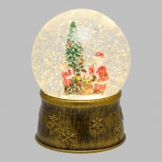 Χριστουγεννιάτικο φωτιζόμενο LED διακοσμητικό μπρονζέ γυάλινη σφαίρα 13 διαμ. x 17 ύψος