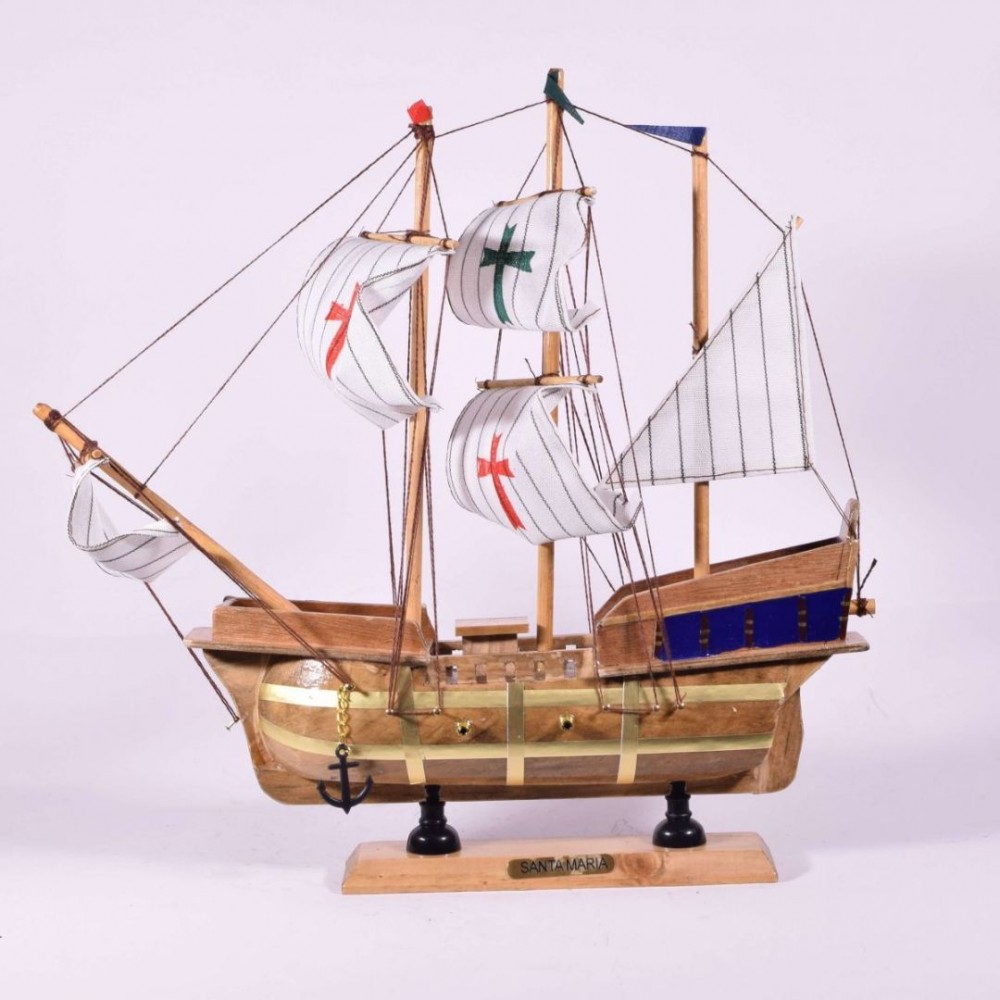 Ξύλινο Καράβι Διακοσμητικό Ιστιοφόρο “SANTA MARIA” 34cm