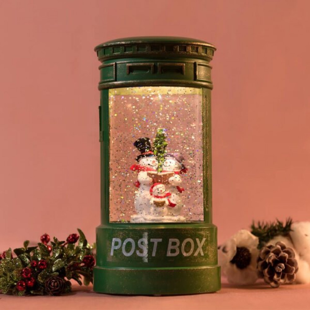Χριστουγεννιάτικο φωτιζόμενο μουσικό κουτί γραμματοκιβώτιο 23 x 8 x 12 