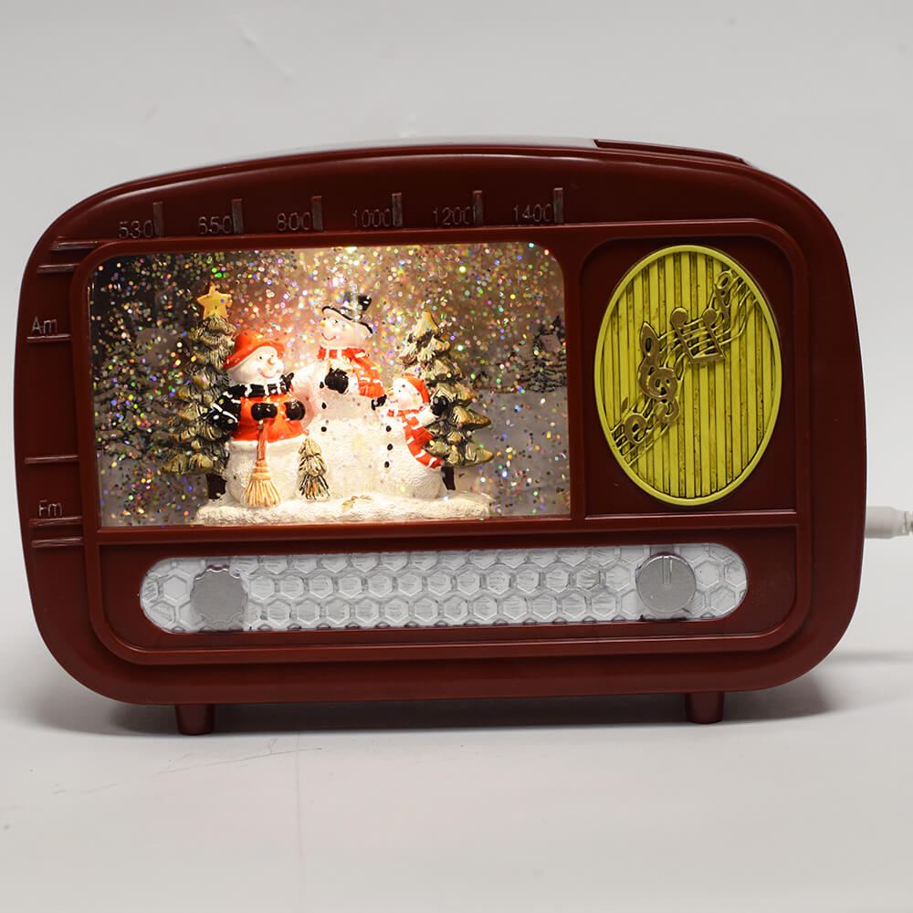 Χριστουγεννιάτικο φωτιζόμενο μουσικό κουτί ραδιόφωνο 22 x 6.5 x 15.5 