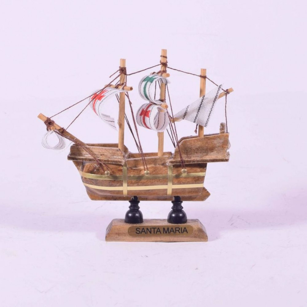 Ξύλινο Καράβι Διακοσμητικό Ιστιοφόρο “SANTA MARIA” 10cm