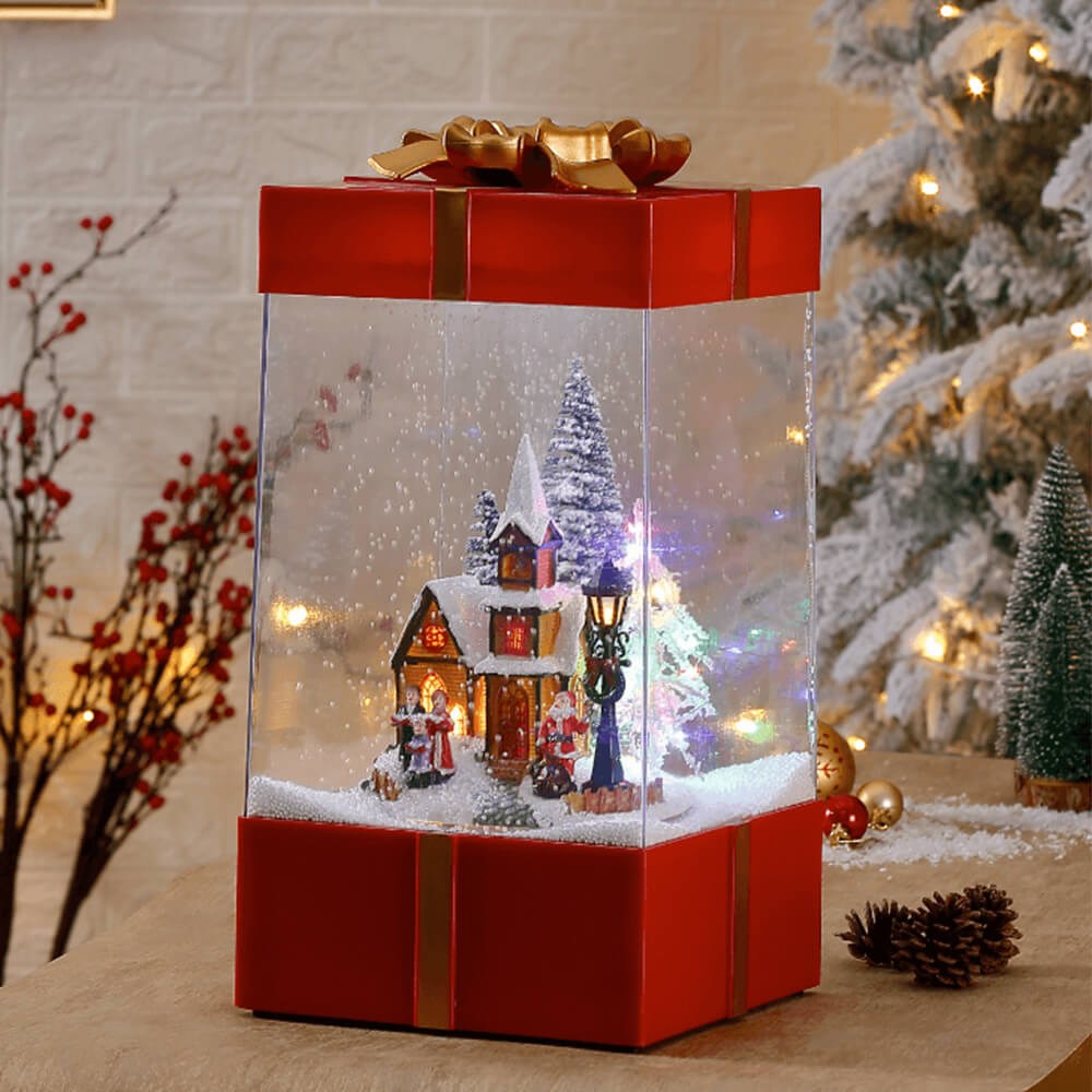 Χριστουγεννιάτικο φωτιζόμενο με LED μουσικό κουτί - Δώρο 21 x 21 x 42.5