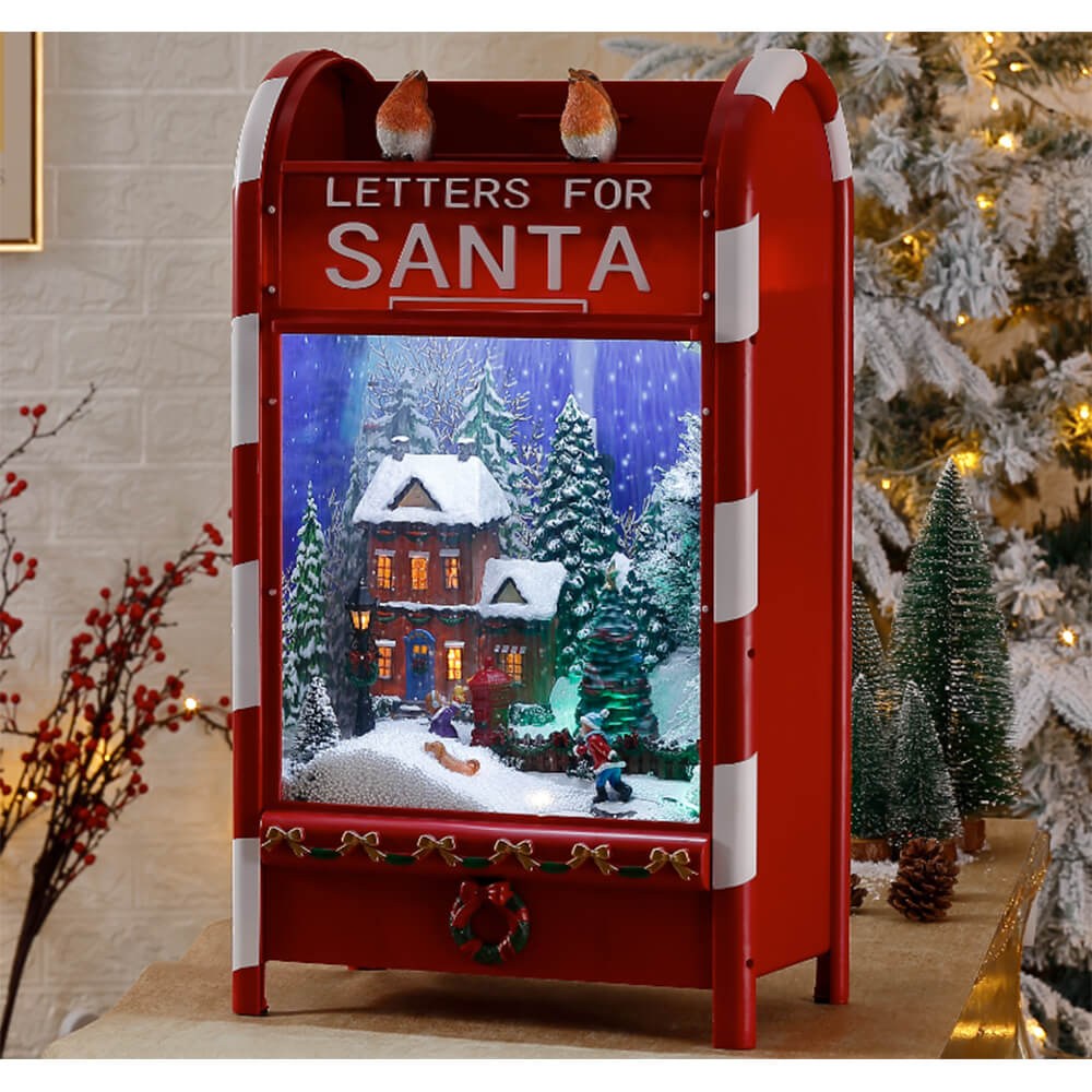 Χριστουγεννιάτικο φωτιζόμενο με LED μουσικό κουτί - Γραμματοκιβώτιο 35 x 21.50 x 62