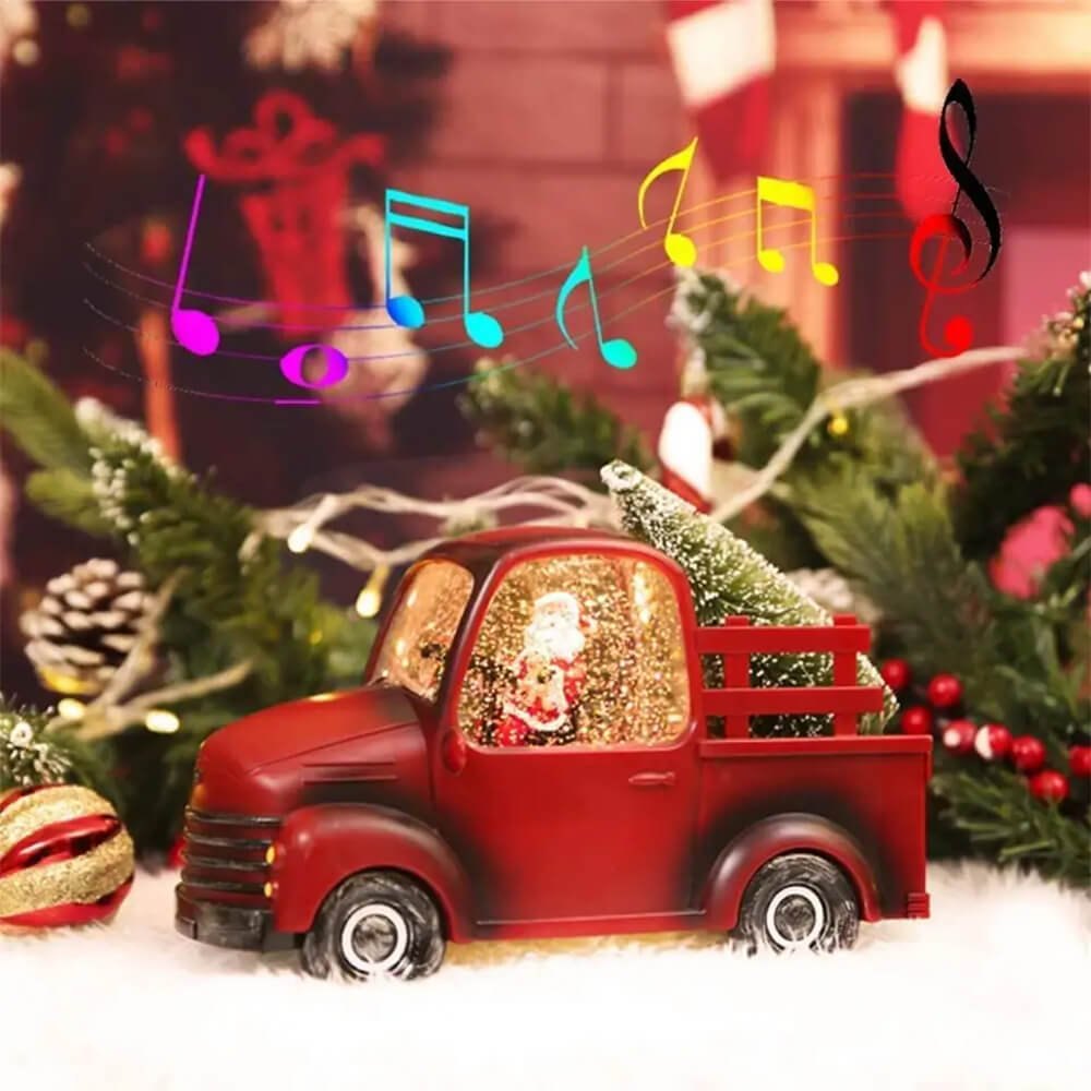 Χριστουγεννιάτικο φωτιζόμενο με LED μουσικό κουτί - Φορτηγό 24 x 11x 17