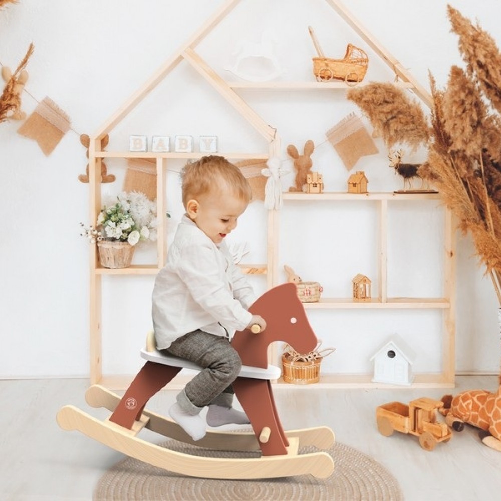 Ξύλινο παιδικό παιχνίδι Χρωματιστό Κουνιστό αλογάκι