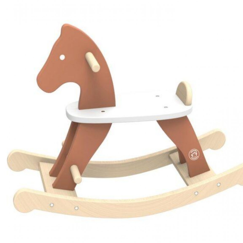 Ξύλινο παιδικό παιχνίδι Χρωματιστό Κουνιστό αλογάκι