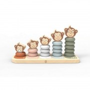 Ξύλινο επιτραπέζιο παιδικό παιχνίδι στοίβαξης Οικογένεια μαϊμούδων