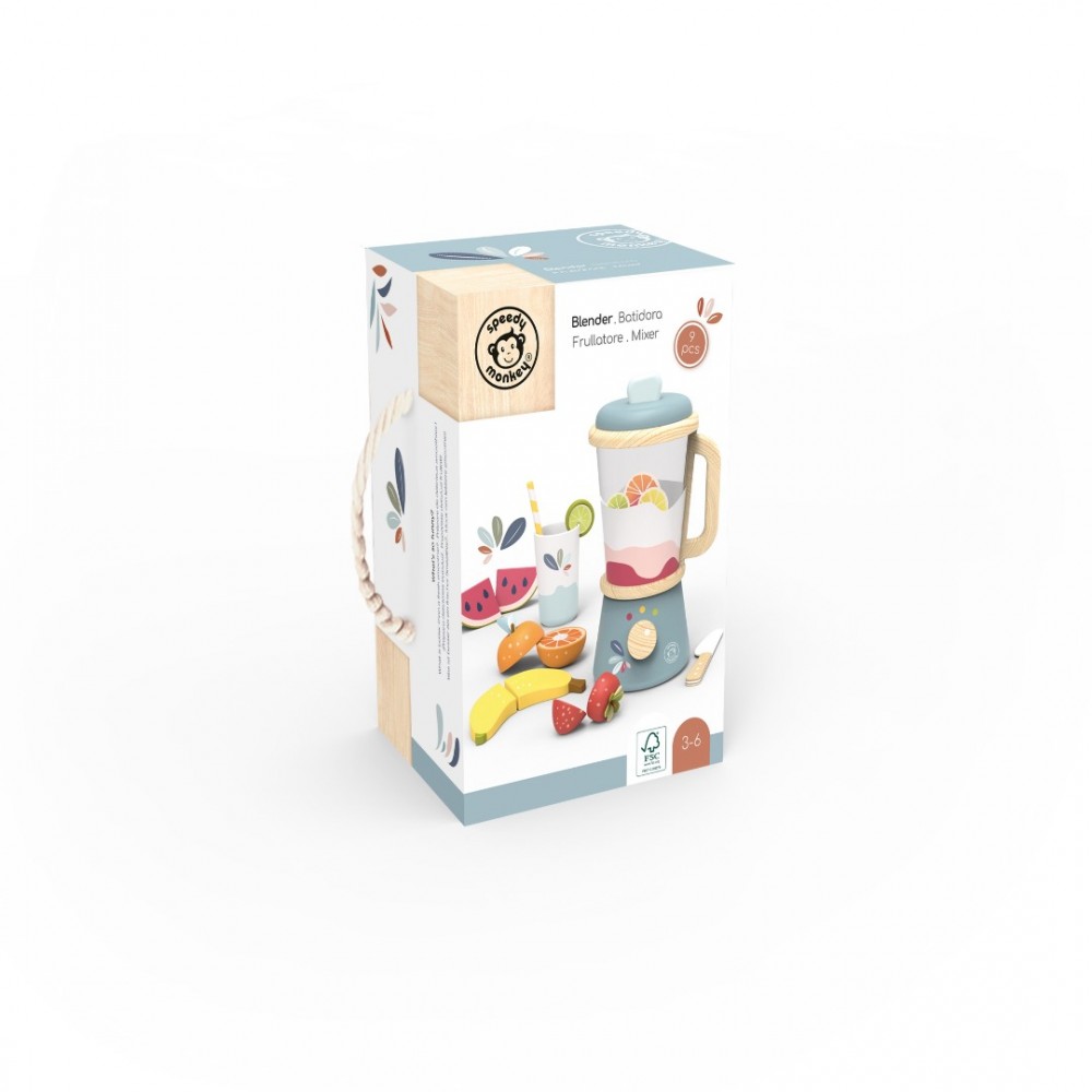 Ξύλινο παιδικό παιχνίδι Μπλέντερ με φρούτα