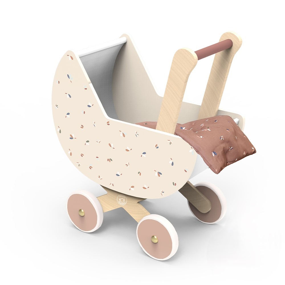 Ξύλινο παιδικό παιχνίδι Καροτσάκι κούκλας