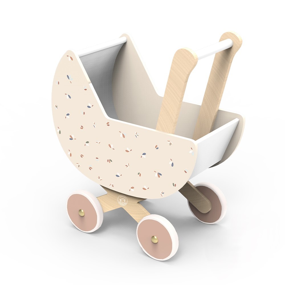 Ξύλινο παιδικό παιχνίδι Καροτσάκι κούκλας