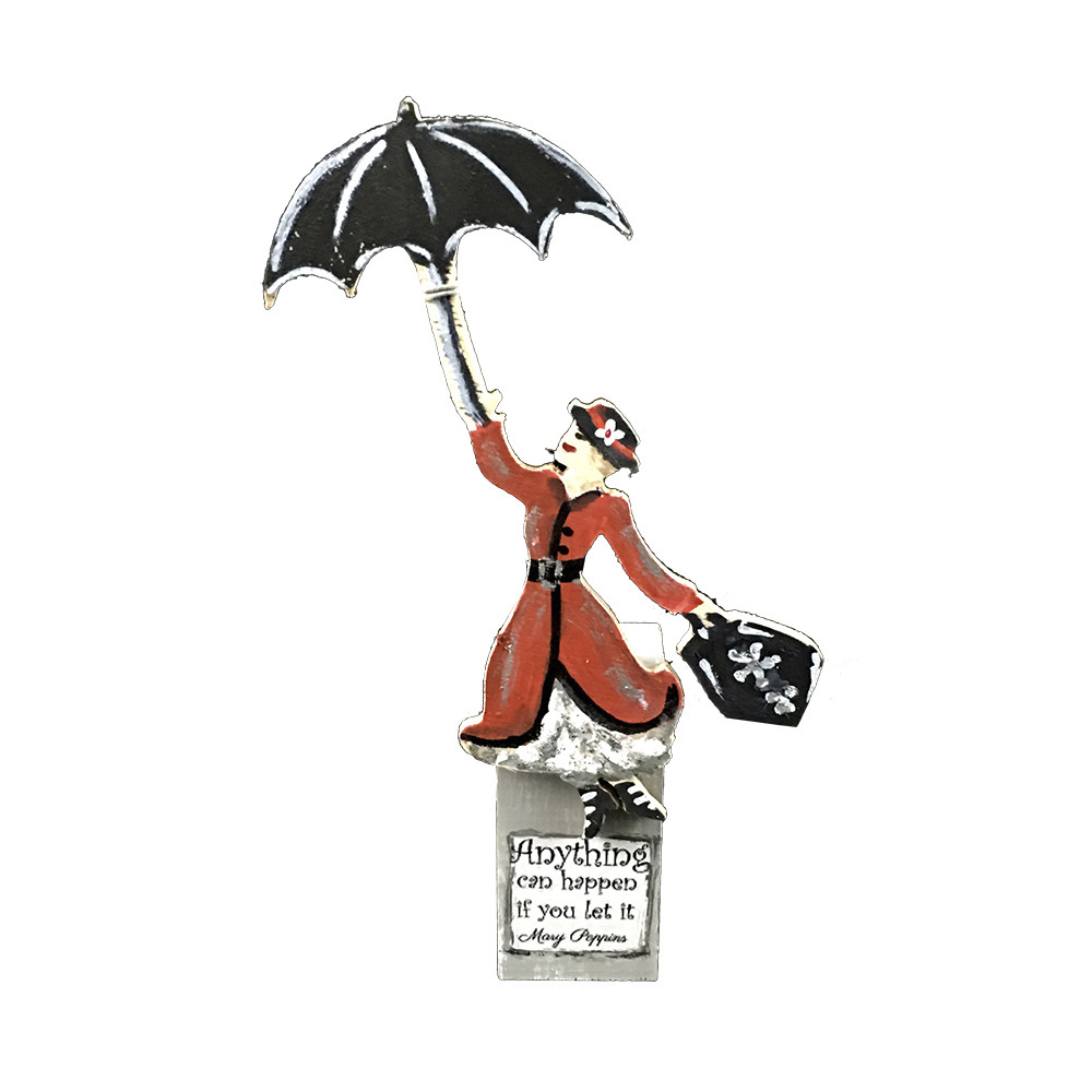 Χειροποίητο διακοσμητικό Mary Poppins σε κύβο