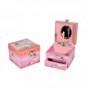 Μουσικό κουτί - Μπιζουτιέρα fairy ροζ τετράγωνη