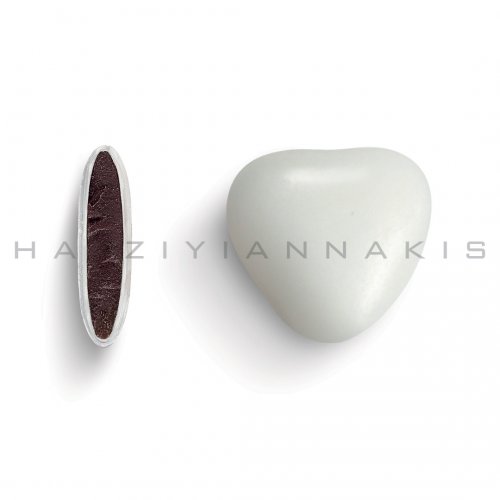 Κουφέτα Καρδιά σοκολάτα μεσαία λευκό ματ Χατζηγιαννάκη 1 kg