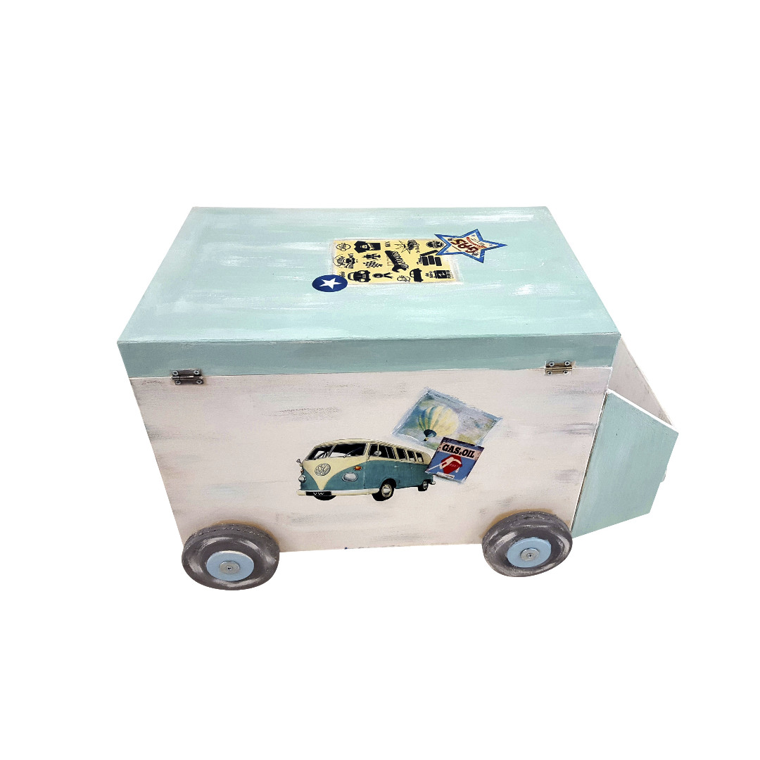 Κουτί Βάπτισης για Αγόρι Φορτηγό "Van" σιέλ
