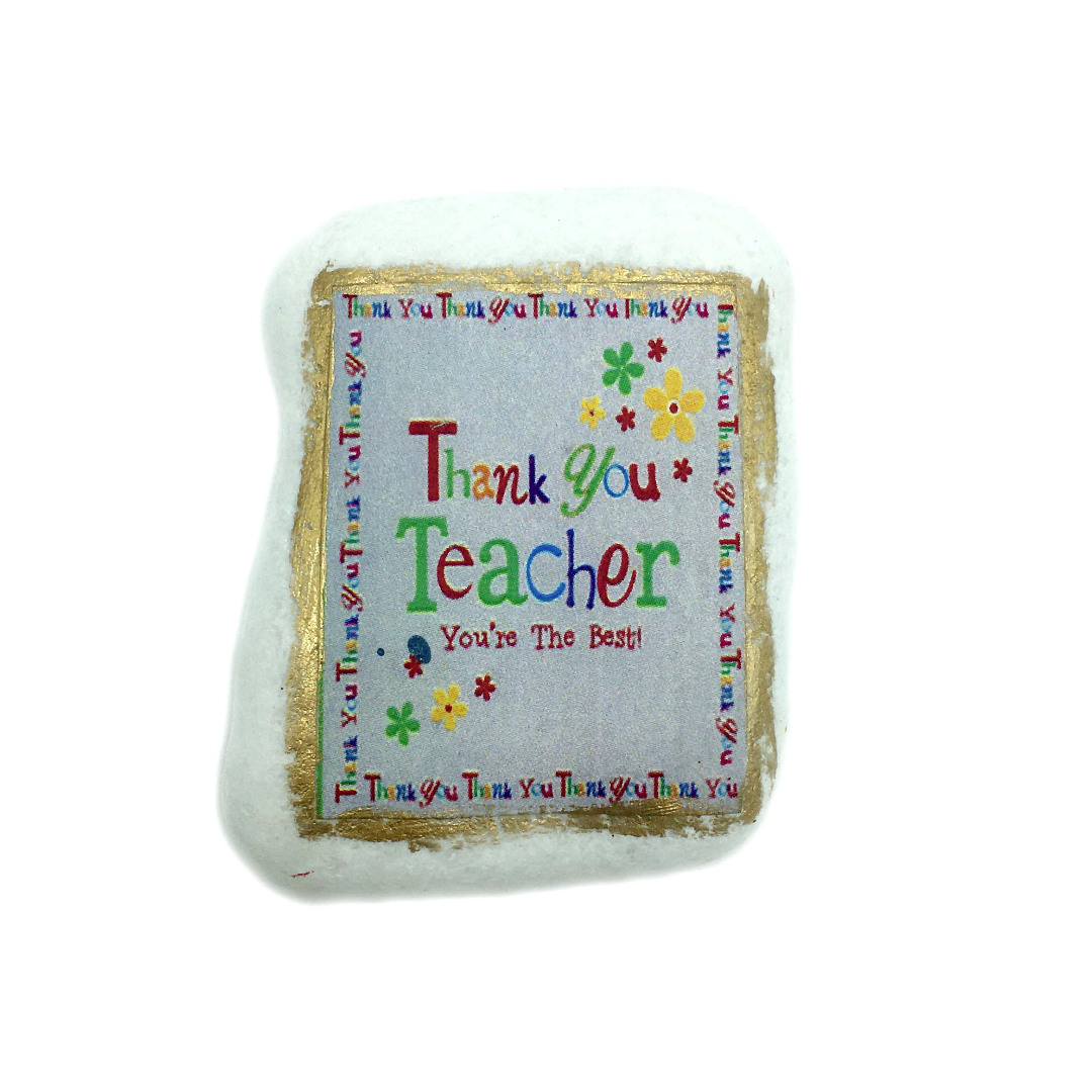 Γούρι βότσαλο για την δασκάλα/ο thank you
