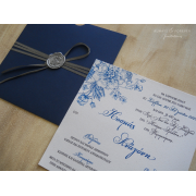 Προσκλητήριο γάμου Blue Cloves AAF8109