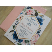 Προσκλητήριο γάμου Bouquet de Fleurs AAF8103-2