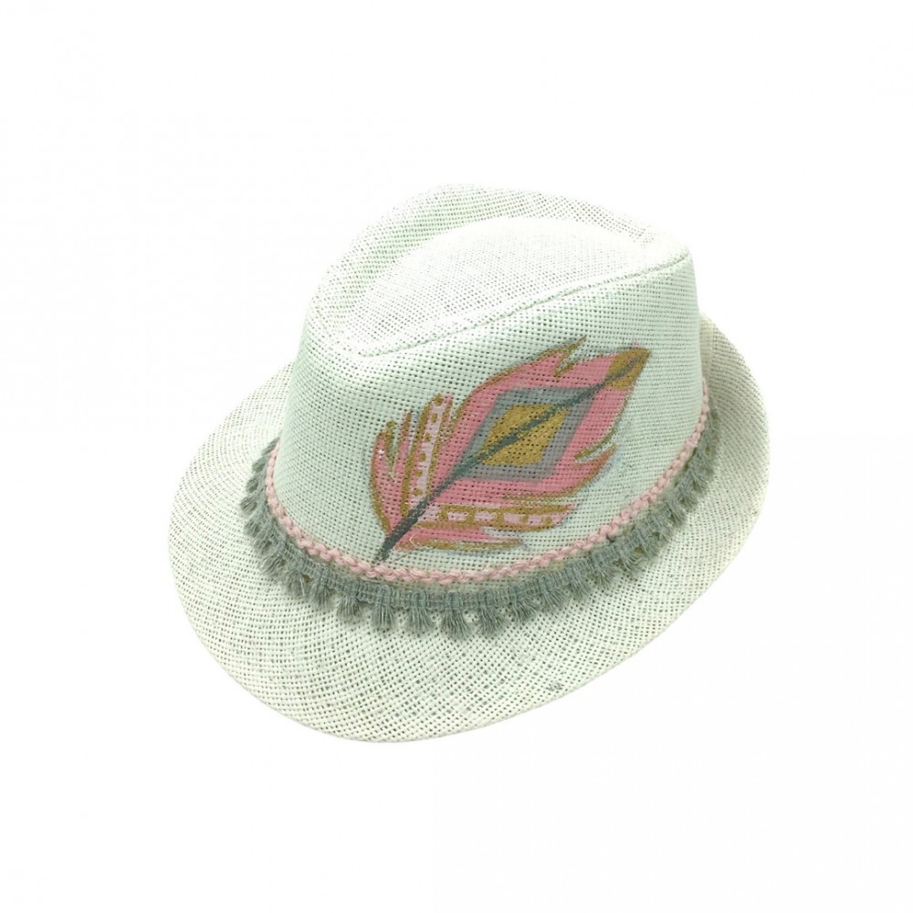 Καπέλο παιδικό ροζ φτερό