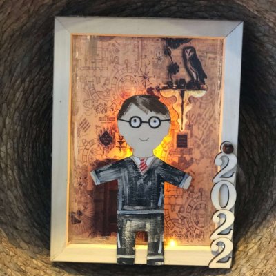 Γούρι επιτοίχιο φωτιζόμενο μεσαίο καδράκι - Harry Potter 23x3.5x17.5
