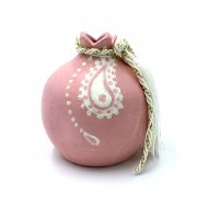 Γούρι Ρόδι κεραμικό ροζ μεγάλο 12x9.5