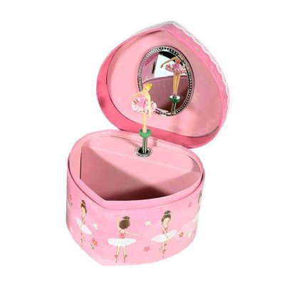 Μουσικό κουτί - Μπιζουτιέρα ballerina ροζ καρδιά